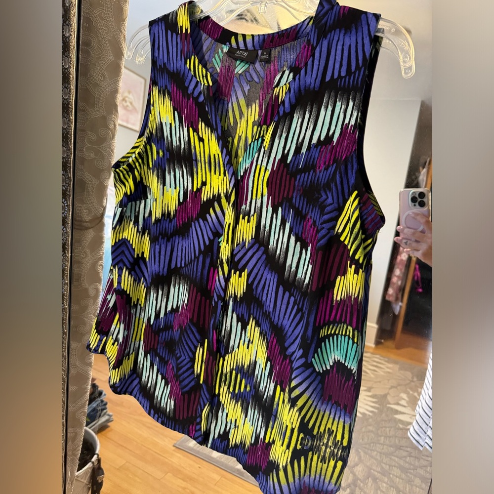 Multi color tank blouse